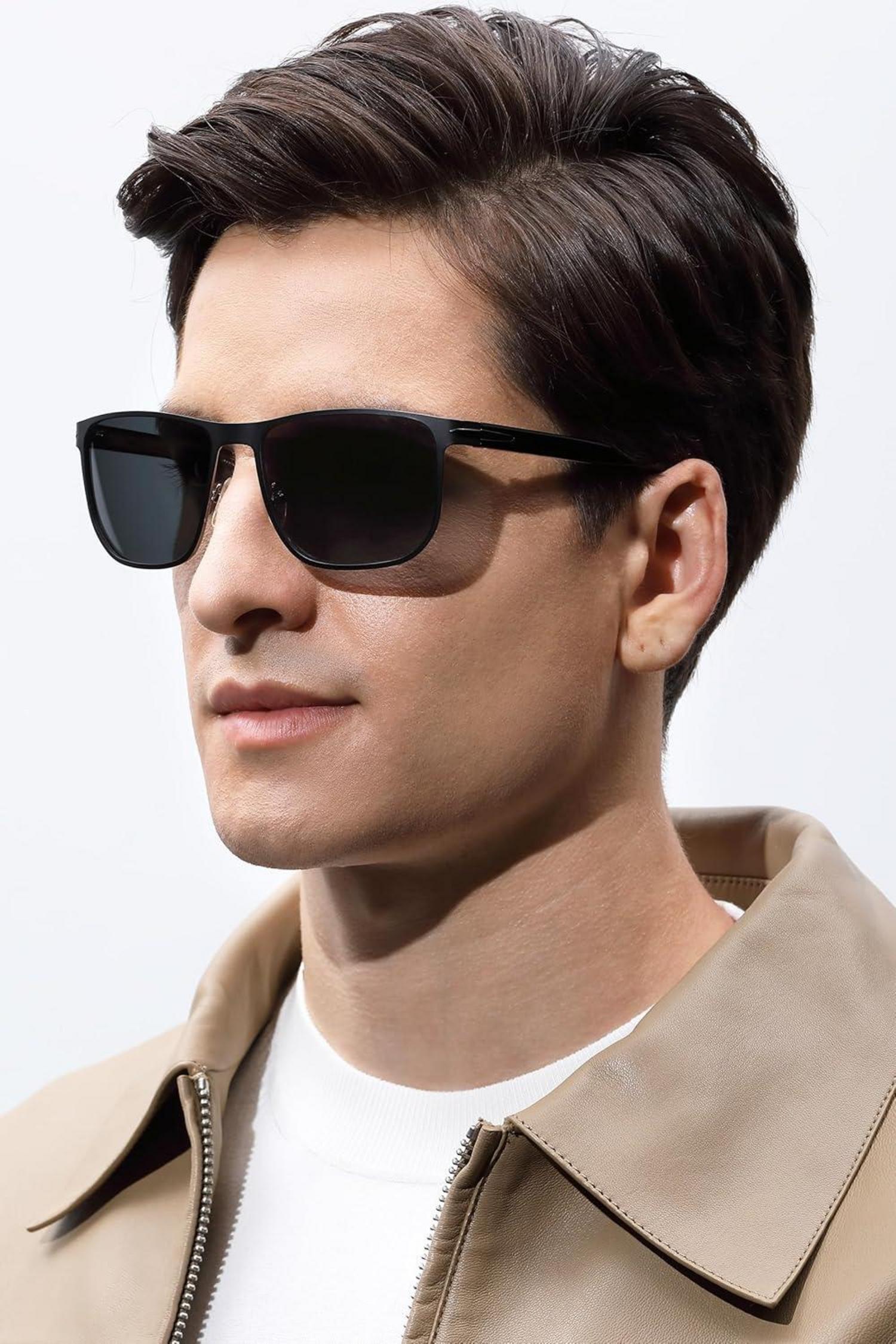 Polarisierte UV400 Herren Sonnenbrille Metallrahmen Sport Angelbrille