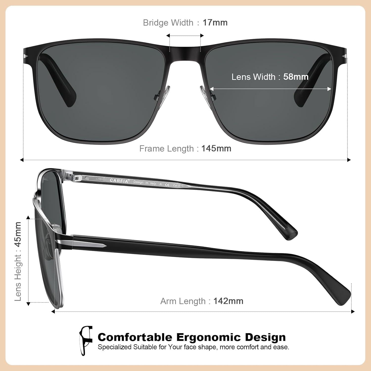 Herren Sonnenbrille Polarisierte UV400 Schutz Metallrahmen Outdoor