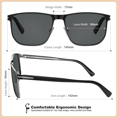 Herren Sonnenbrille Polarisierte UV400 Schutz Metallrahmen Outdoor