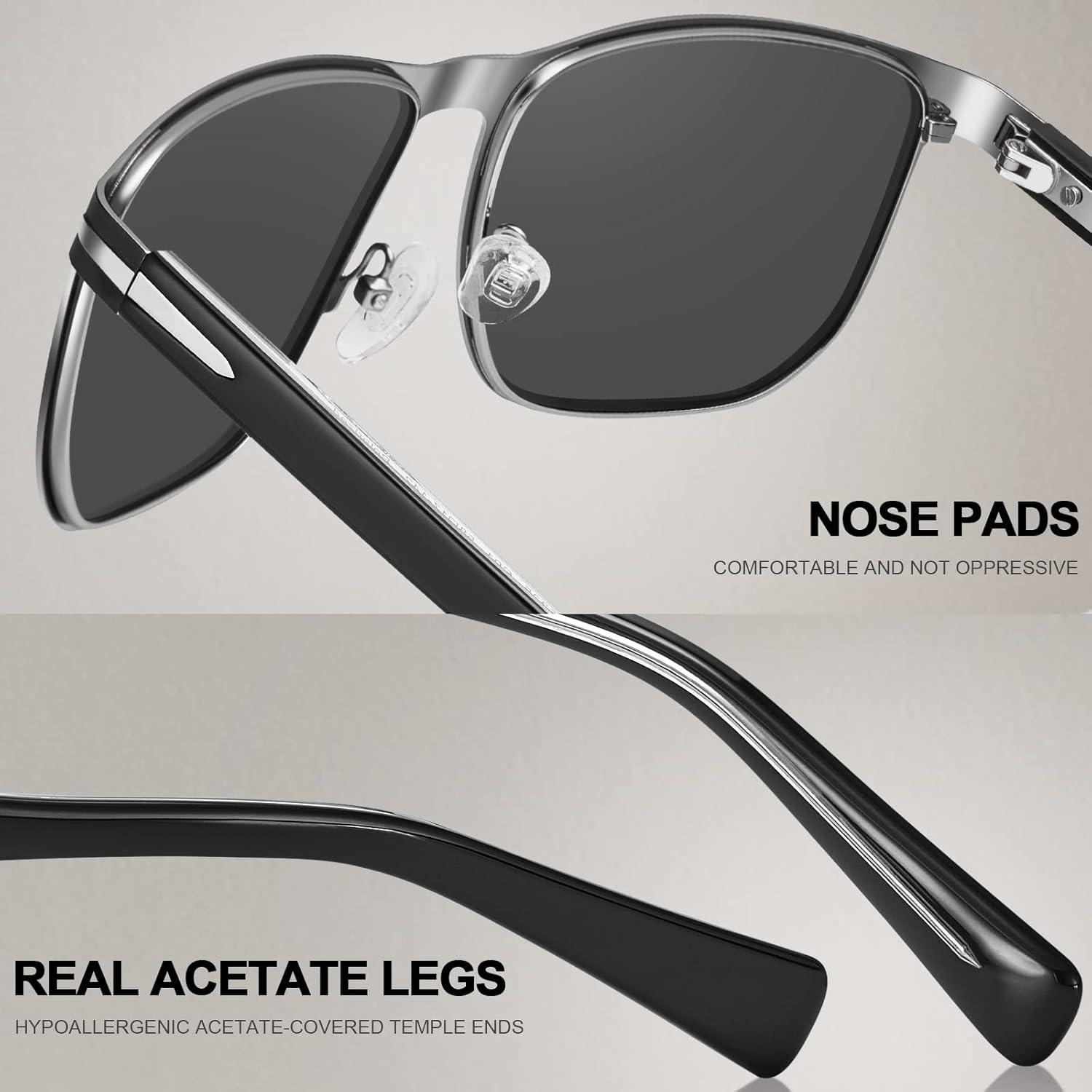 CARFIA Herren Sonnenbrille Polarisierte UV400 Schutz Metallrahmen Outdoor Brille