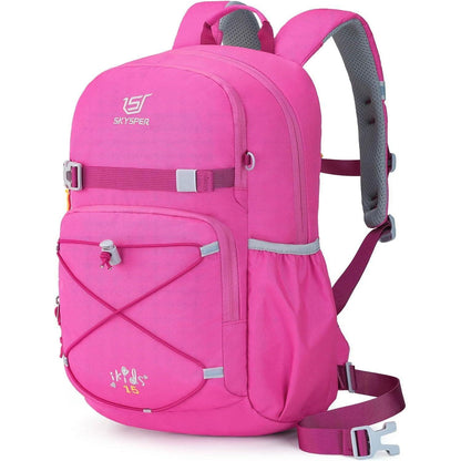 Kinderrucksack 15L Wanderrucksack mit Brustgurt Rosa