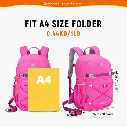Kinderrucksack 15L Wanderrucksack mit Brustgurt Rosa