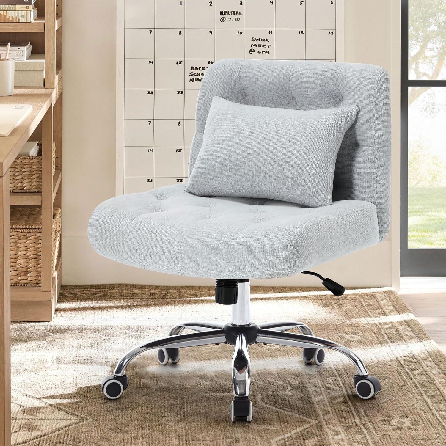 Ergonomischer Bürostuhl ohne Armlehnen, Schreibtischstuhl mit