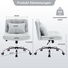Bürostuhl ohne Armlehnen mit Lendenkissen und Rädern