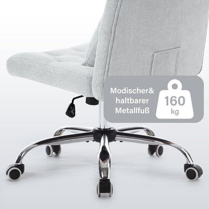 Bürostuhl ohne Armlehnen Drehstuhl Lendenkissen Schminkstuhl Rädern