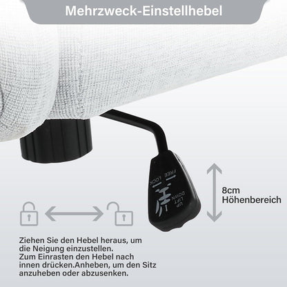 Ergonomischer Drehstuhl ohne Armlehnen mit Lendenkissen & Rädern