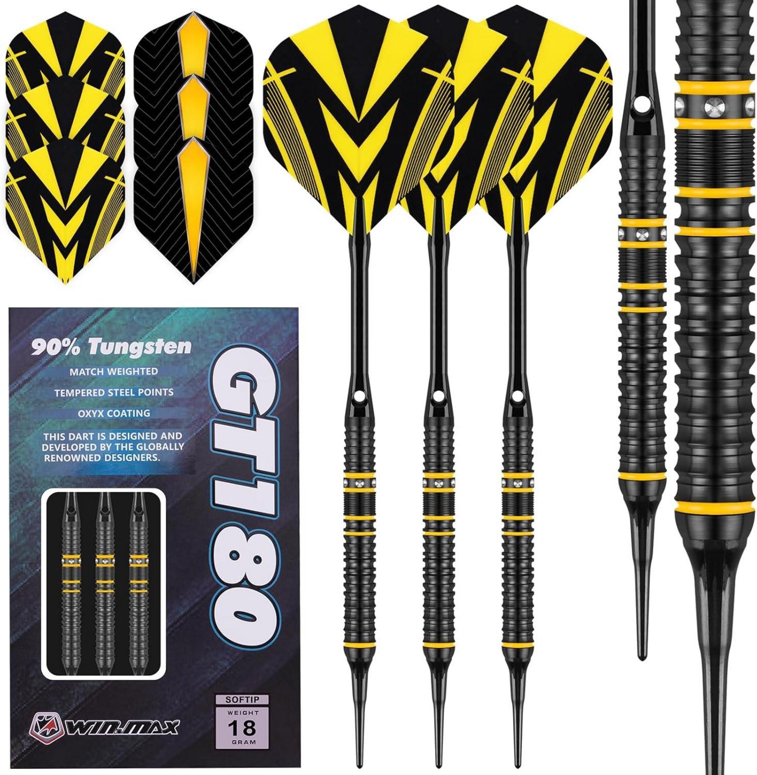 Professionelle 90% Tungsten Dartpfeile 3 Stück 16-28g Gelb