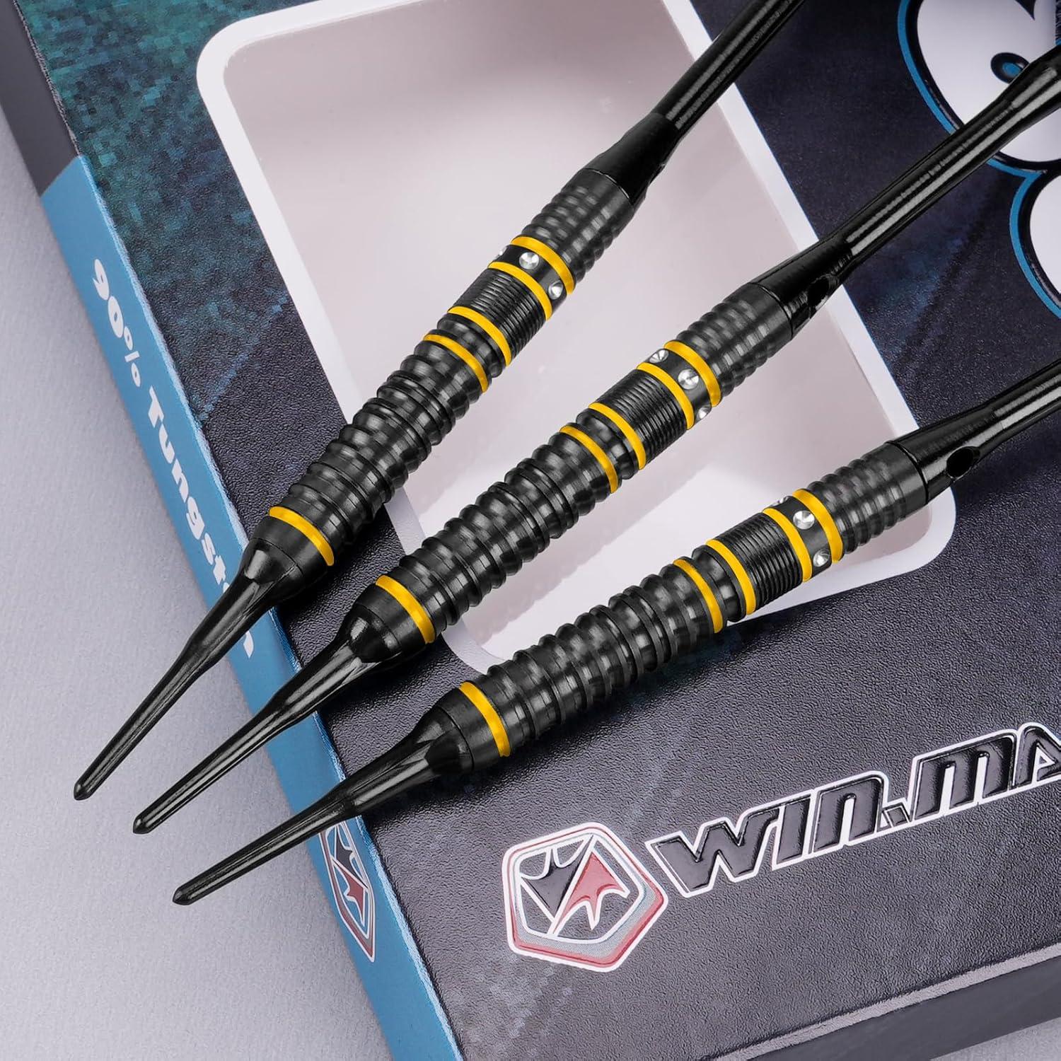 Dartpfeile 90% Tungsten 3 Stück 16-28g professionelle Stahlpfeile Gelb