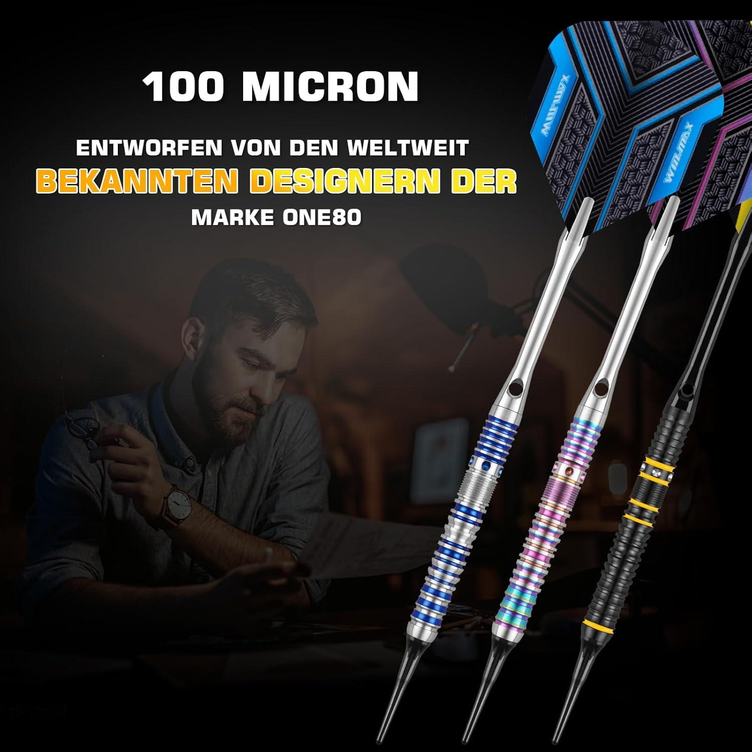 Professionelle WIN.MAX Dartpfeile 90% Wolfram Stahl Soft-Dartpfeile 18g