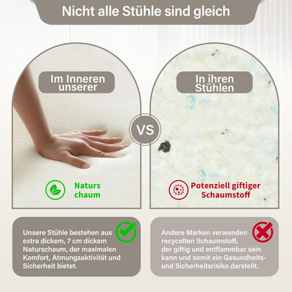 Ergonomischer Bürostuhl ohne Armlehnen mit Lendenkissen & Rädern, 160KG Belastbarkeit