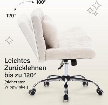 Bürostuhl ohne Armlehnen ergonomisch Lendenkissen Drehstuhl 160KG