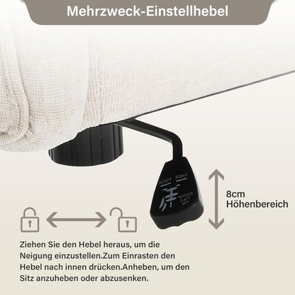 Bürostuhl ohne Armlehnen ergonomisch Lendenkissen Drehstuhl 160KG