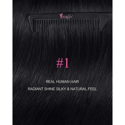 Echthaar Tape-in Extensions Schwarz - 45cm, 50g