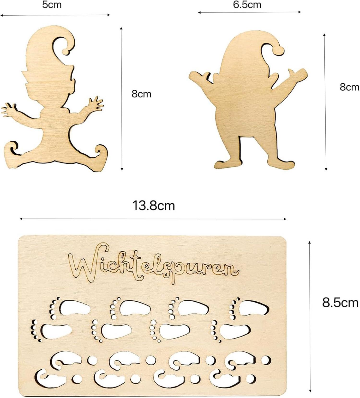 Wichtel Fußabdruck Schablone Set Weihnachten Deko