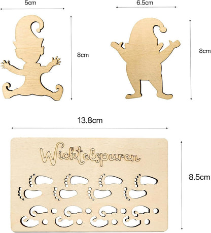 Wichtel Fußabdruck Schablone Set Weihnachten Deko