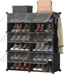 Schuhregal mit 6 Fächern, Schuhschrank für 24 Paar Schuhe