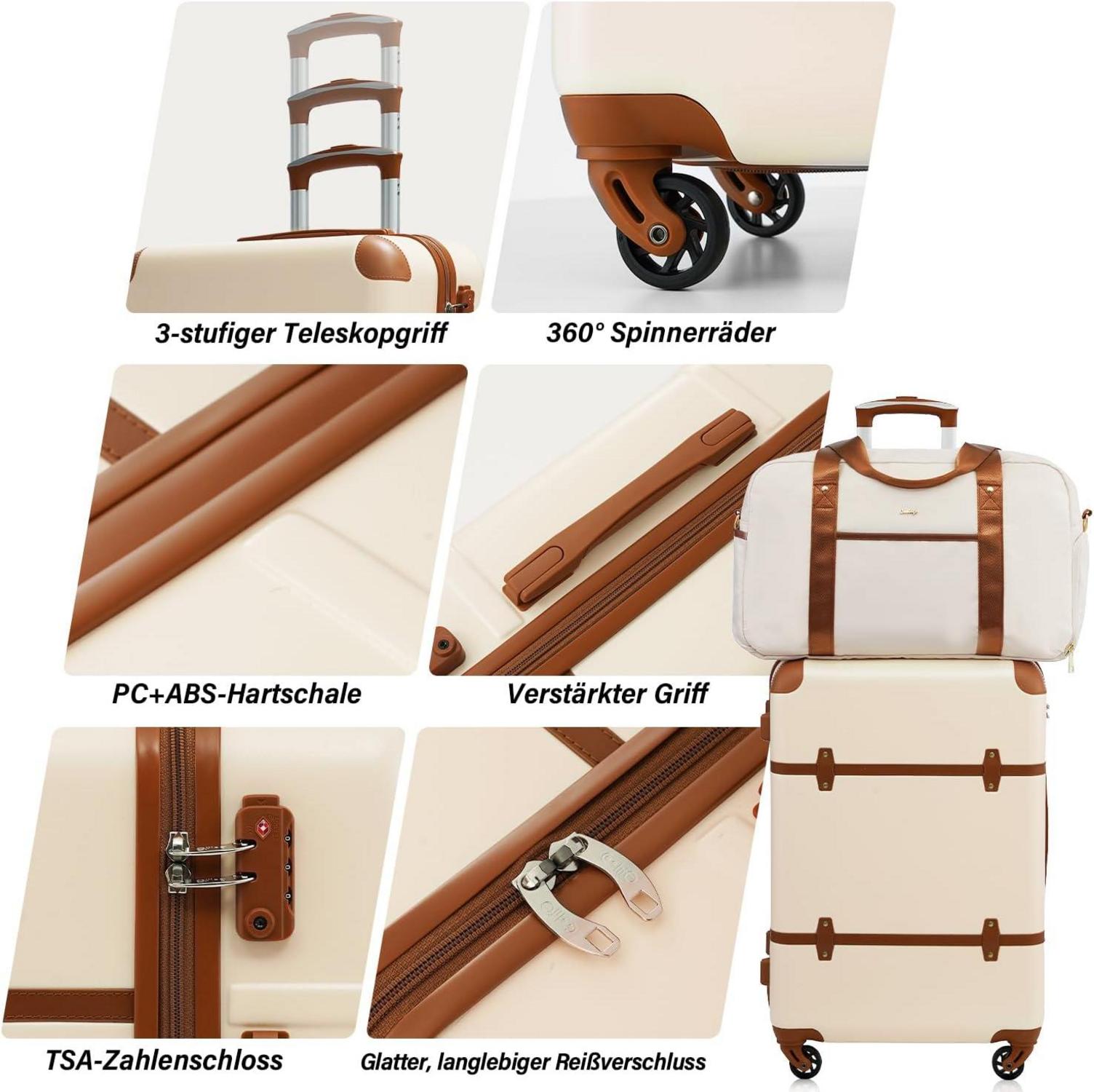 COOLIFE Koffer Set ABS Hartschale 4 Rollen TSA-Schloss