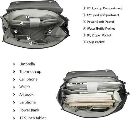Eleganter Damen Cityrucksack mit Diebstahlschutz und Laptopfach