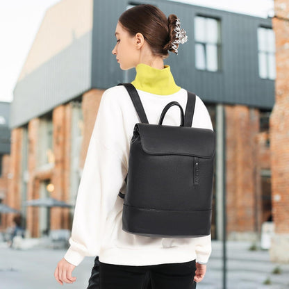 Damen Rucksack Cityrucksack PU Leder Anti Diebstahl 14 Zoll Laptopfach