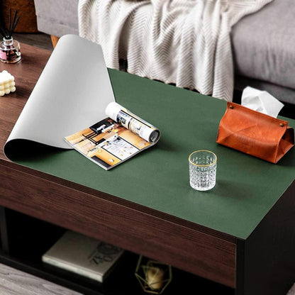 PU Tischdecke 90x200cm Grün Grau | Wasserdichte Tischfolie