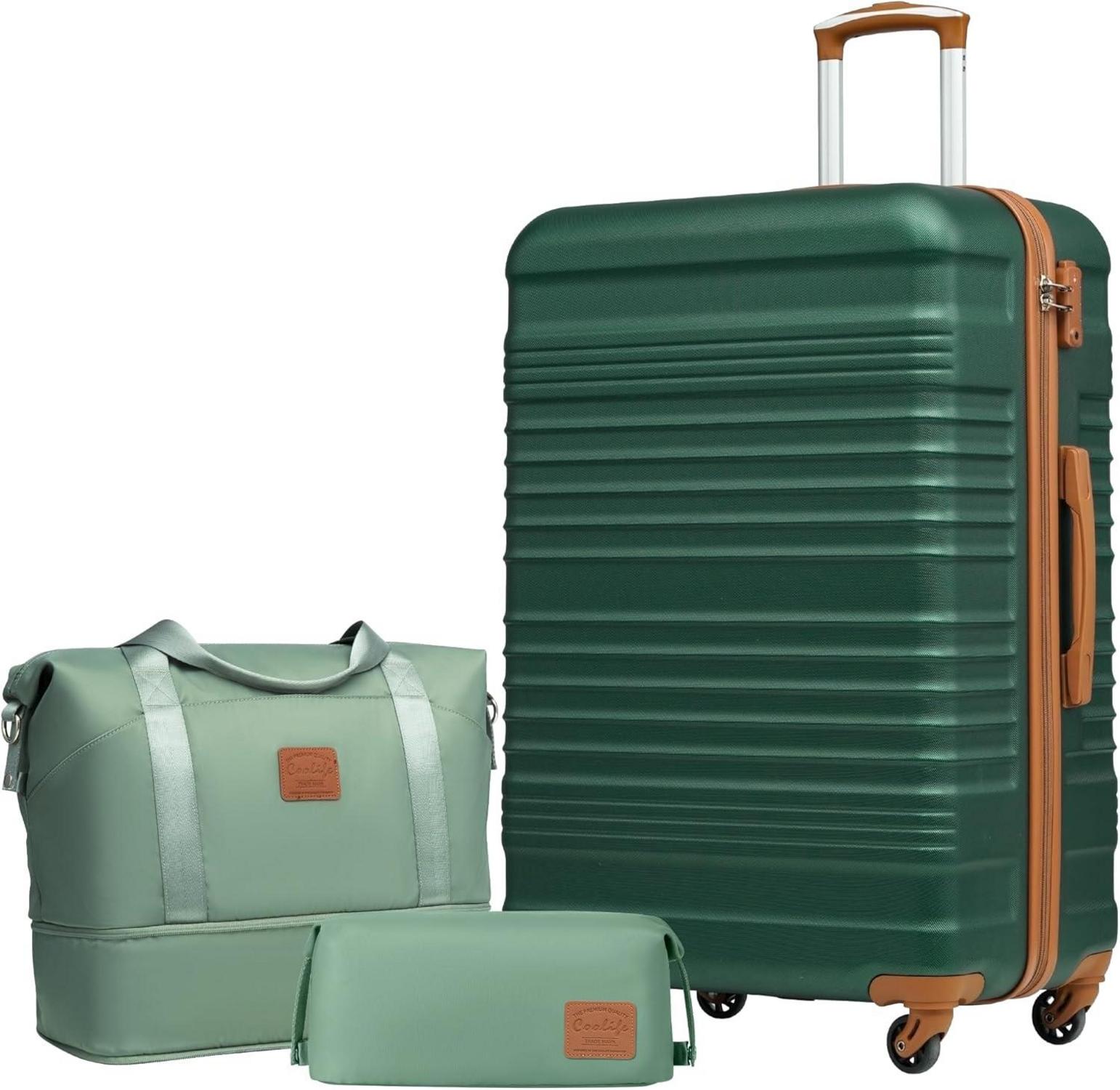 COOLIFE Hartschalen Koffer-Set mit TSA-Schloss 4 Rollen - 3tlg