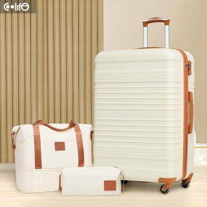 COOLIFE Koffer-Set 3tlg Dunkelgrün ABS Hartschale
