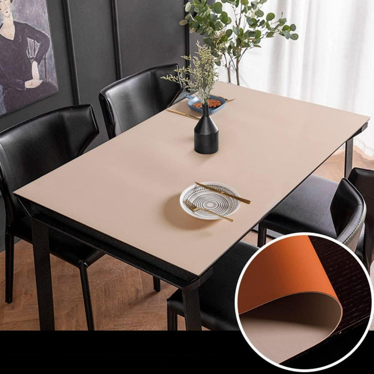 PU Tischdecke Wasserdicht Apricot+Orange 80x180 cm