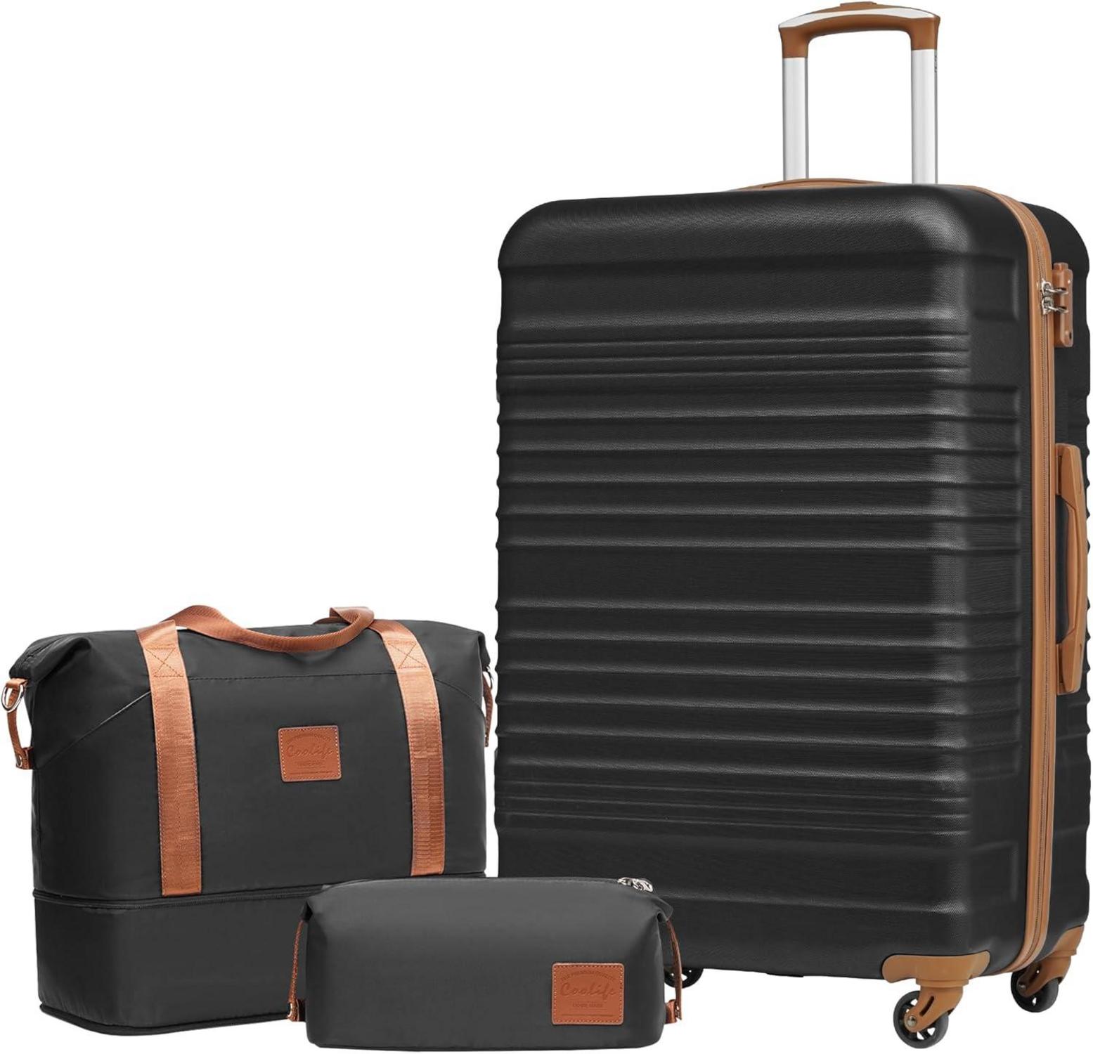 COOLIFE Koffer-Set ABS Hartschale 4 Rollen TSA-Schloss & Trolley
