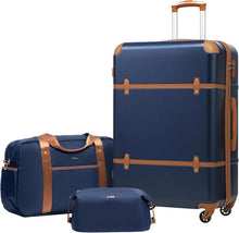 COOLIFE ABS Hartschalen Koffer Set 3tlg Blau/Braun
