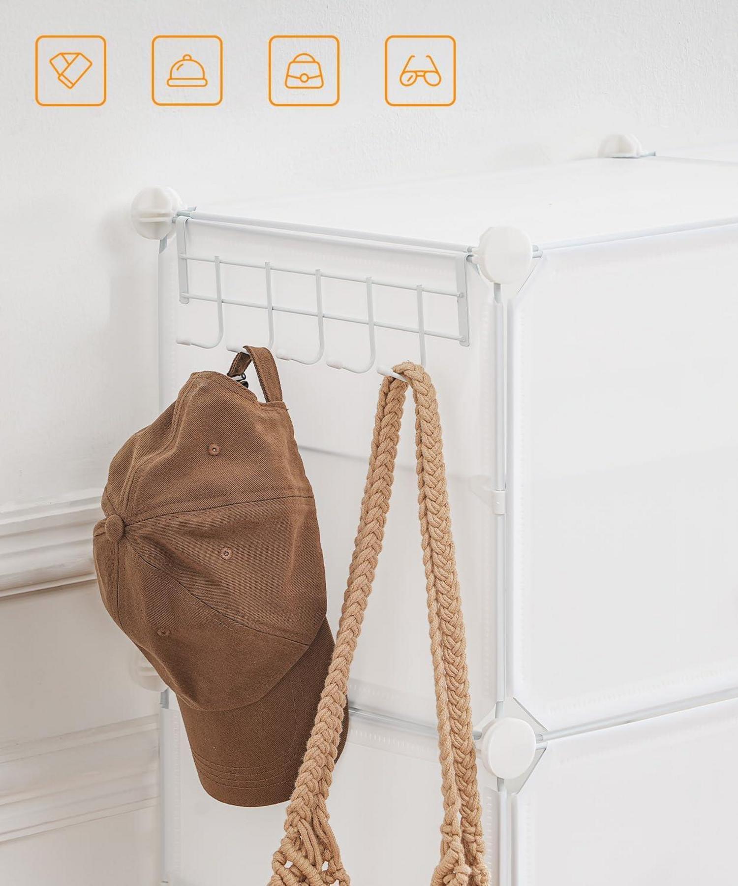 Schuhregal mit 12 Fächern für 48 Paar Schuhe Weiß 120x30x120 cm