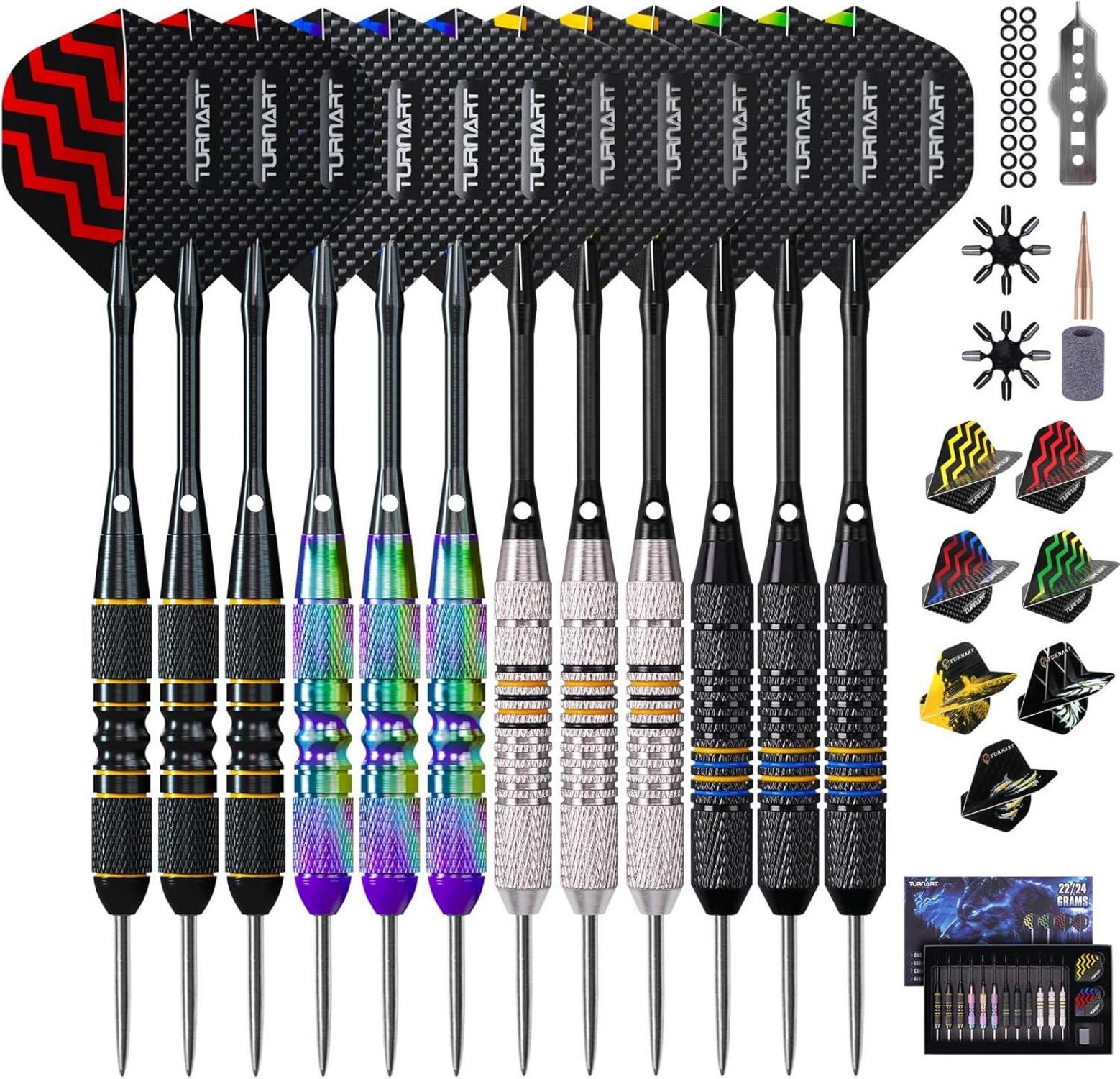Profi Steeldarts Set 12 Stück Metallspitze Dartpfeile Lila