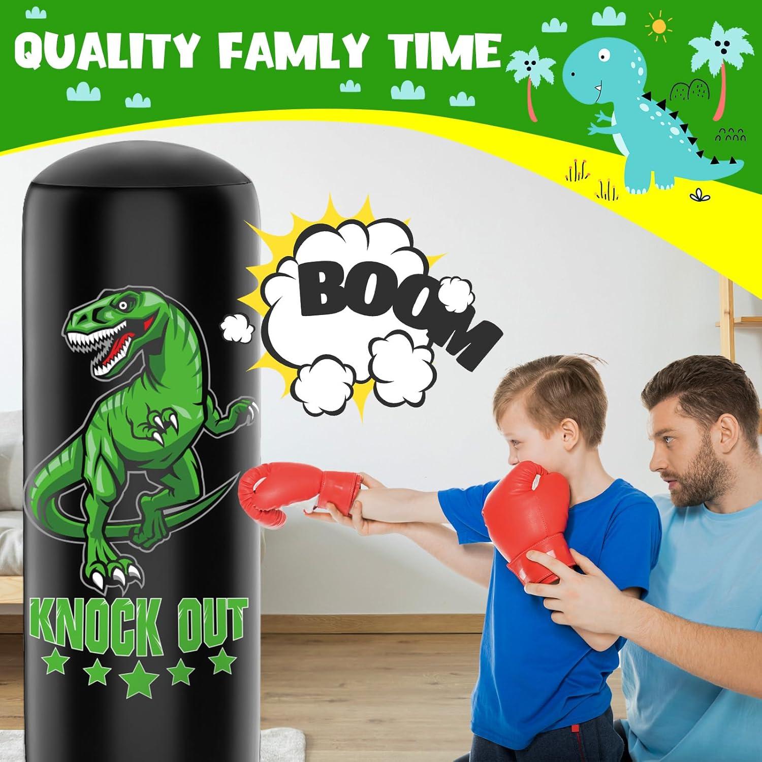 Kinder Dinosaurier Boxsack Set 160cm Boxhandschuhen Pumpe Sandsack