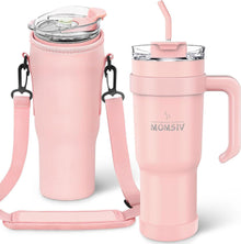 Thermobecher 40oz mit Stroh Griff Vakuum Isolierbecher Rosa