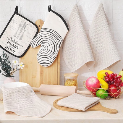 Geschirrtücher 100% Baumwolle 6er Set 32 x 72 cm Beige