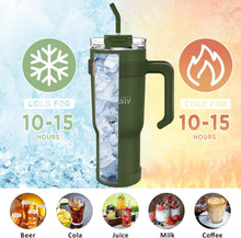 40oz Thermobecher mit Stroh und Griff, Doppelwandiger