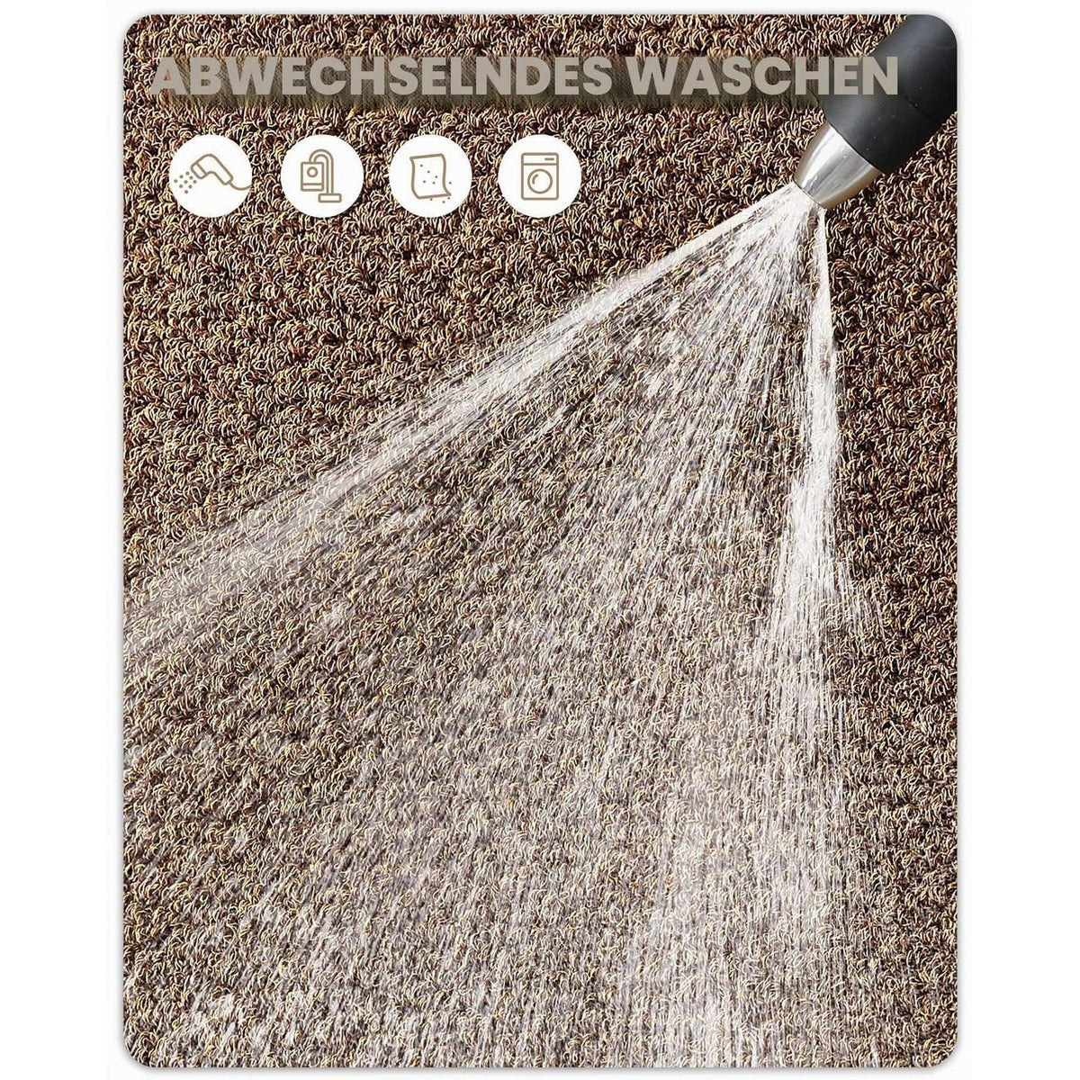 Fußmatte Braun 120x140cm – Rutschfest & Saugfähig für Innen & Außen