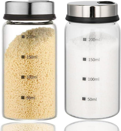 Gewürzgläser Borosilikatglas Drehdeckel 200ml 2er Set