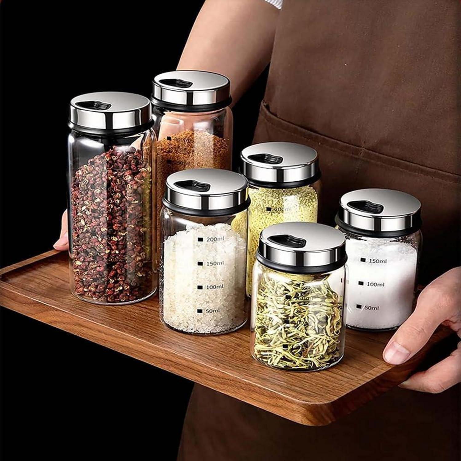 Gewürzgläser 200ml Borosilikatglas Drehdeckel 2er Set Salz Pfeffer