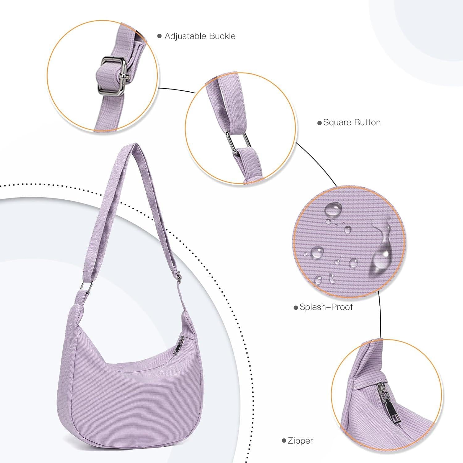 Miss Lulu Damen Handtasche Klein Umhängetasche Crossbody Bag Lila Mode