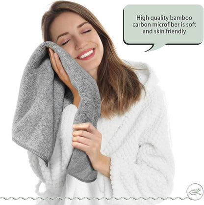 4er Pack Mikrofaser Handtuch Bambuskohle 40x76cm grau saugfähig