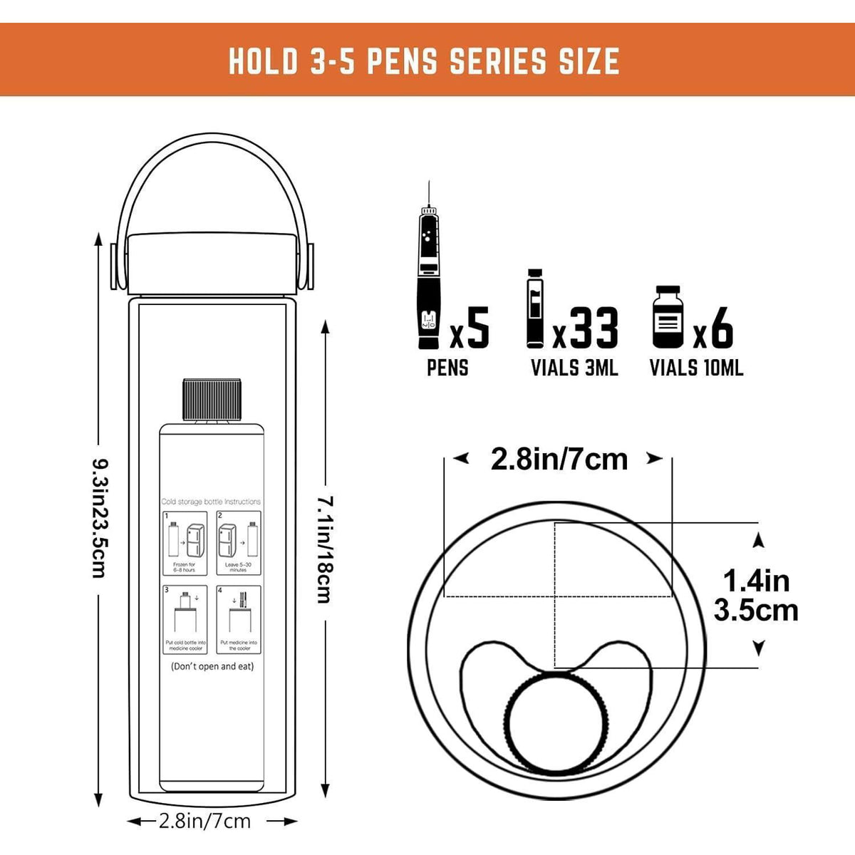 Insulin Kühltasche für 3-5 Pens – Kühlbox für Reisen & Flugzeug