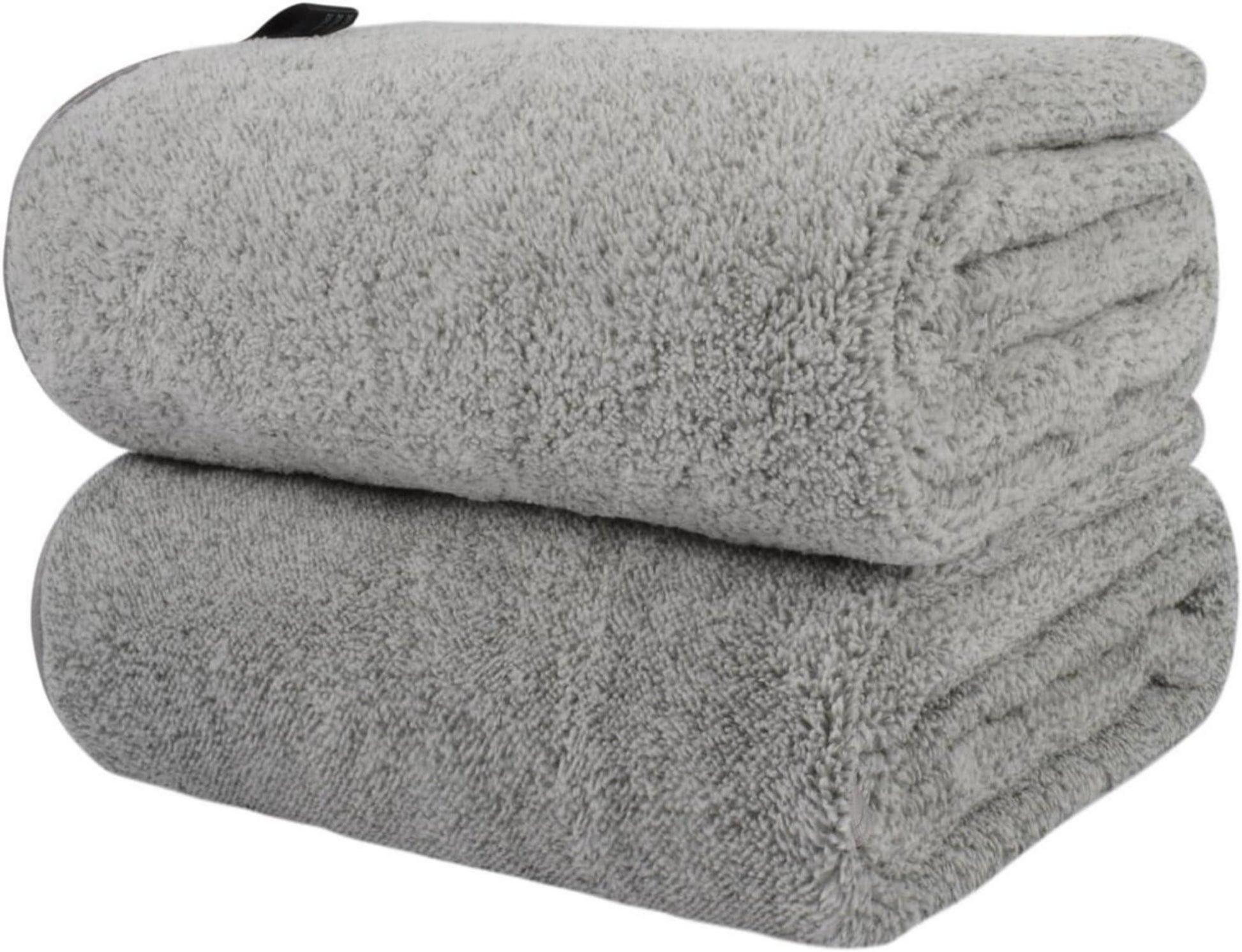 Mikrofaser Handtuch Bambuskohle saugfähig grau 2er Pack 100x50cm