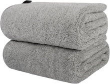 Mikrofaser Handtuch Bambuskohle saugfähig grau 2er Pack 100x50cm