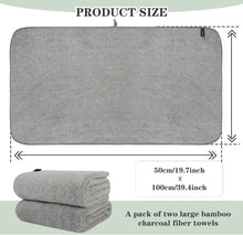 2er Pack Mikrofaser Handtuch Bambuskohle Lange Haare