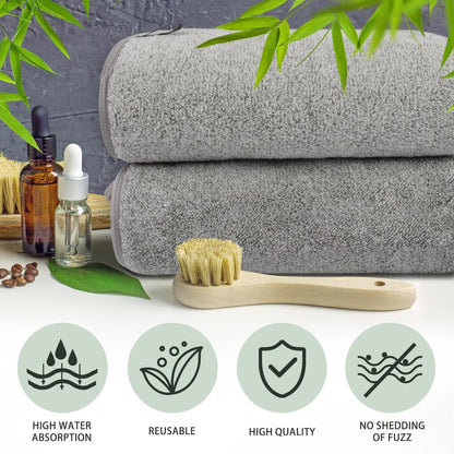 Mikrofaser Handtuch Bambuskohle grau 2er Pack 50x100cm