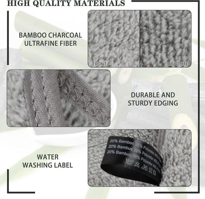 2er Pack Mikrofaser Handtuch 50x100cm Grau Bambuskohle saugfähiges Handtuch