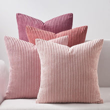 Kissenbezug Kordsamt 4er Set Dekokissen 60x60cm Rosa Flauschig