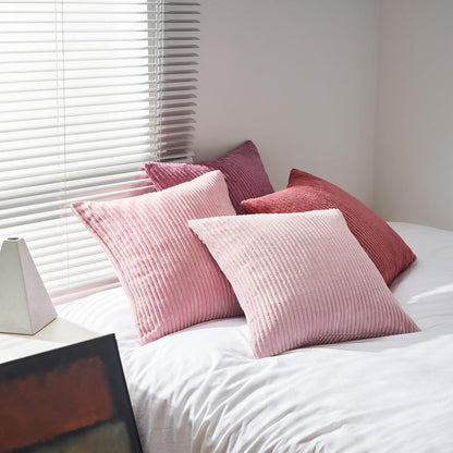 4er Set Kissenbezug 60x60 cm Rosa Kordsamt Deko für Sofa