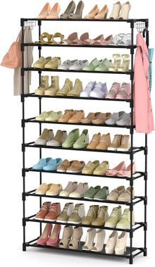 Schuhregal 10 Ebenen für 50 Paar Schuhe Schwarz Metall 155cm