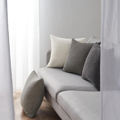 Topfinel Kissenbezug 60x60 Grau 4er Set Cord körnig Farbverlauf Wohnzimmer Sofa